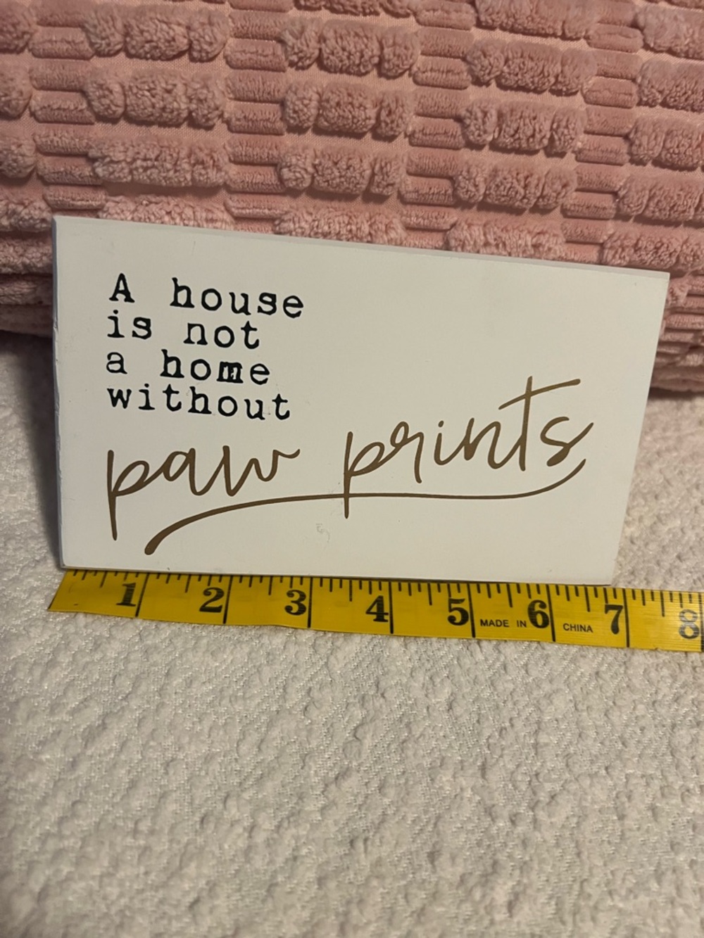 Paw Prints Decorative Sign - White and Gold